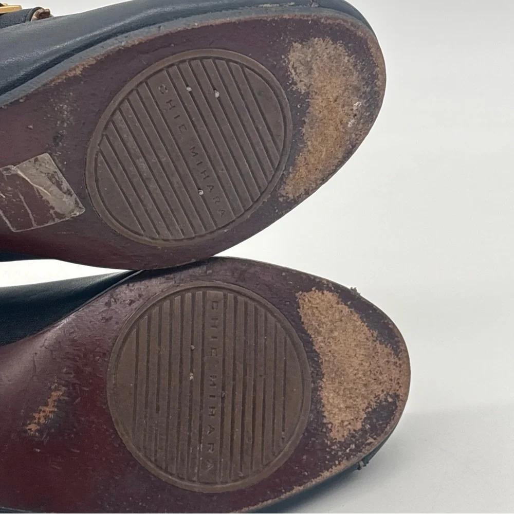 Chie Mihara Retro Black Buckle Leather Pumps Heels Women’s EU 39 US 9 - Picture 14 of 16